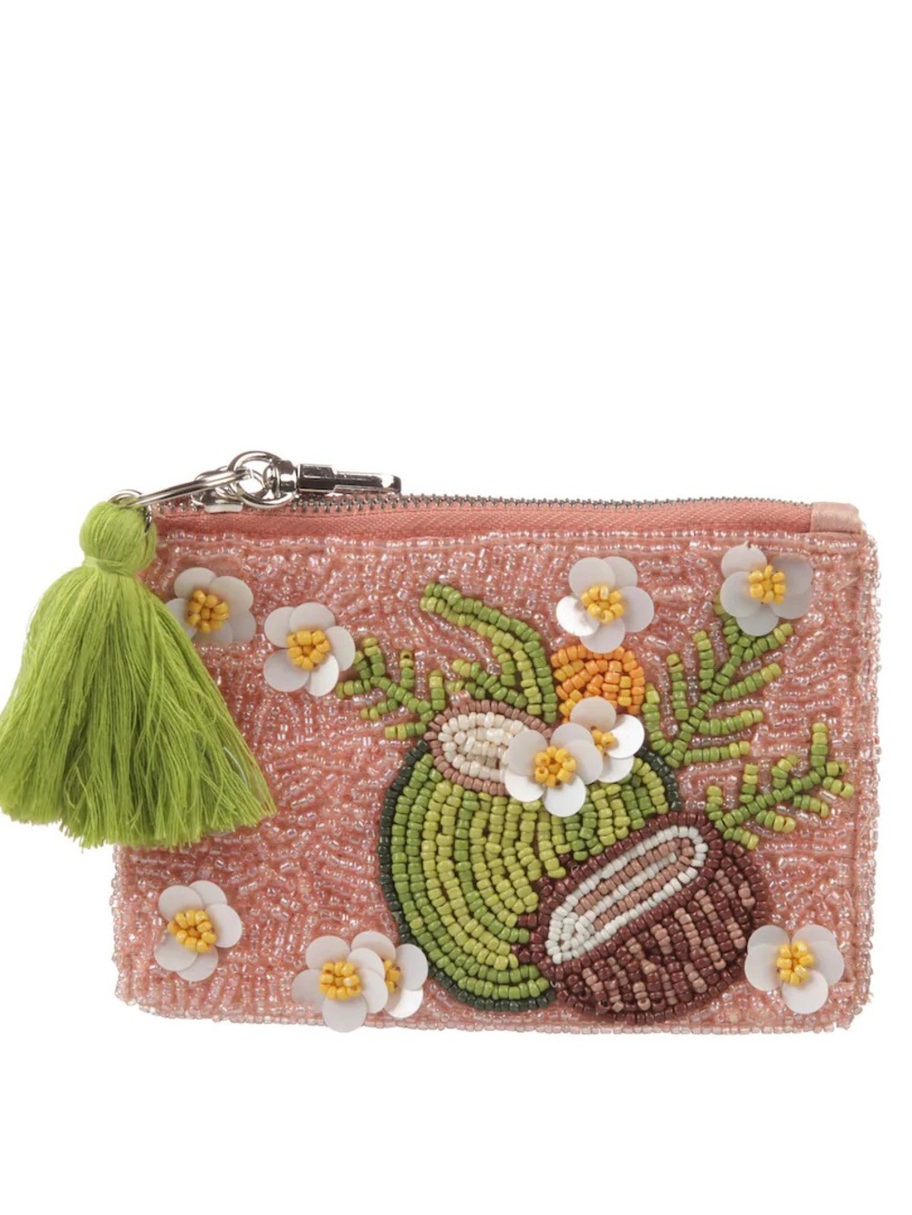 Sol And Mer Beaded Piña Colada Pouch Coin Purse Wallet